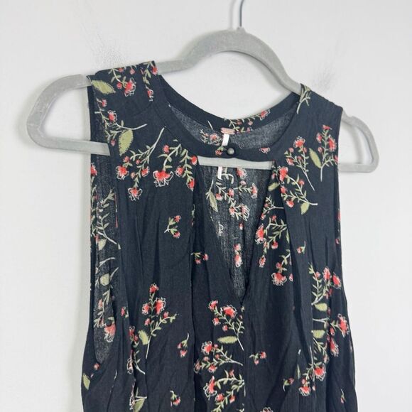 FREE PEOPLE | Tree Swing Floral Black Sleeveless Top Cutout Women’s Size Small - Picture 5 of 11